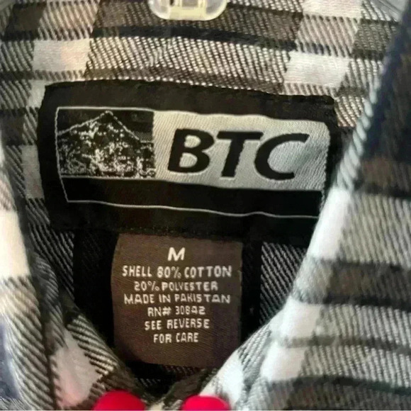 BTC Black and White Flannel Shirt NWT - Picture 5 of 6